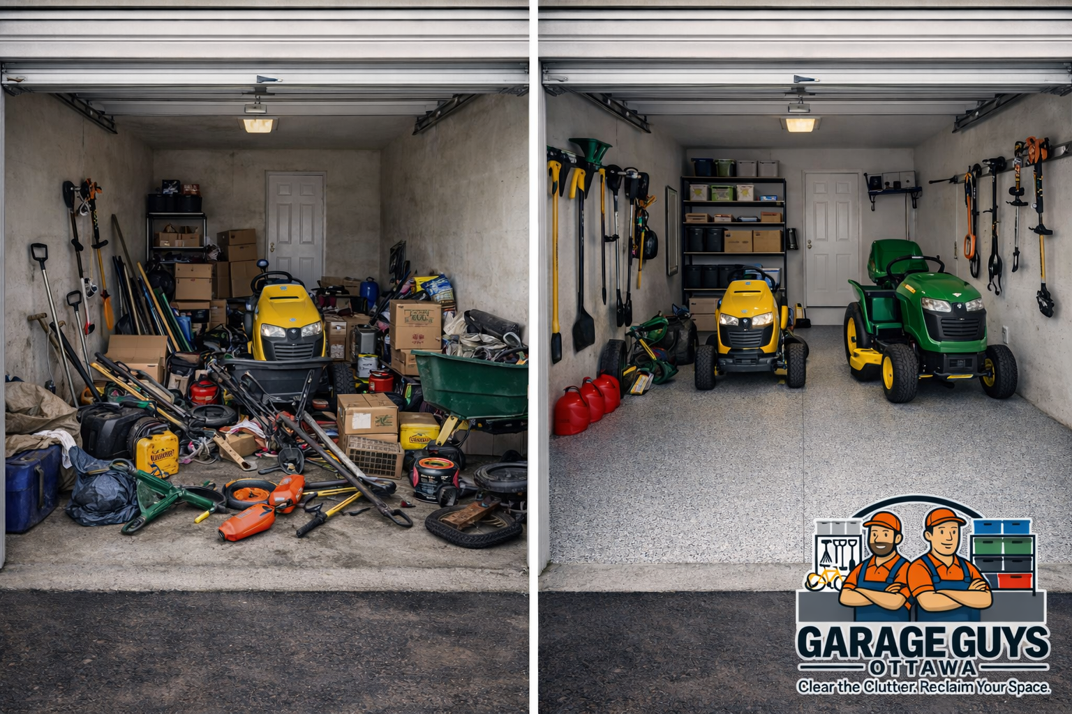 Garage organization before and after in Ottawa