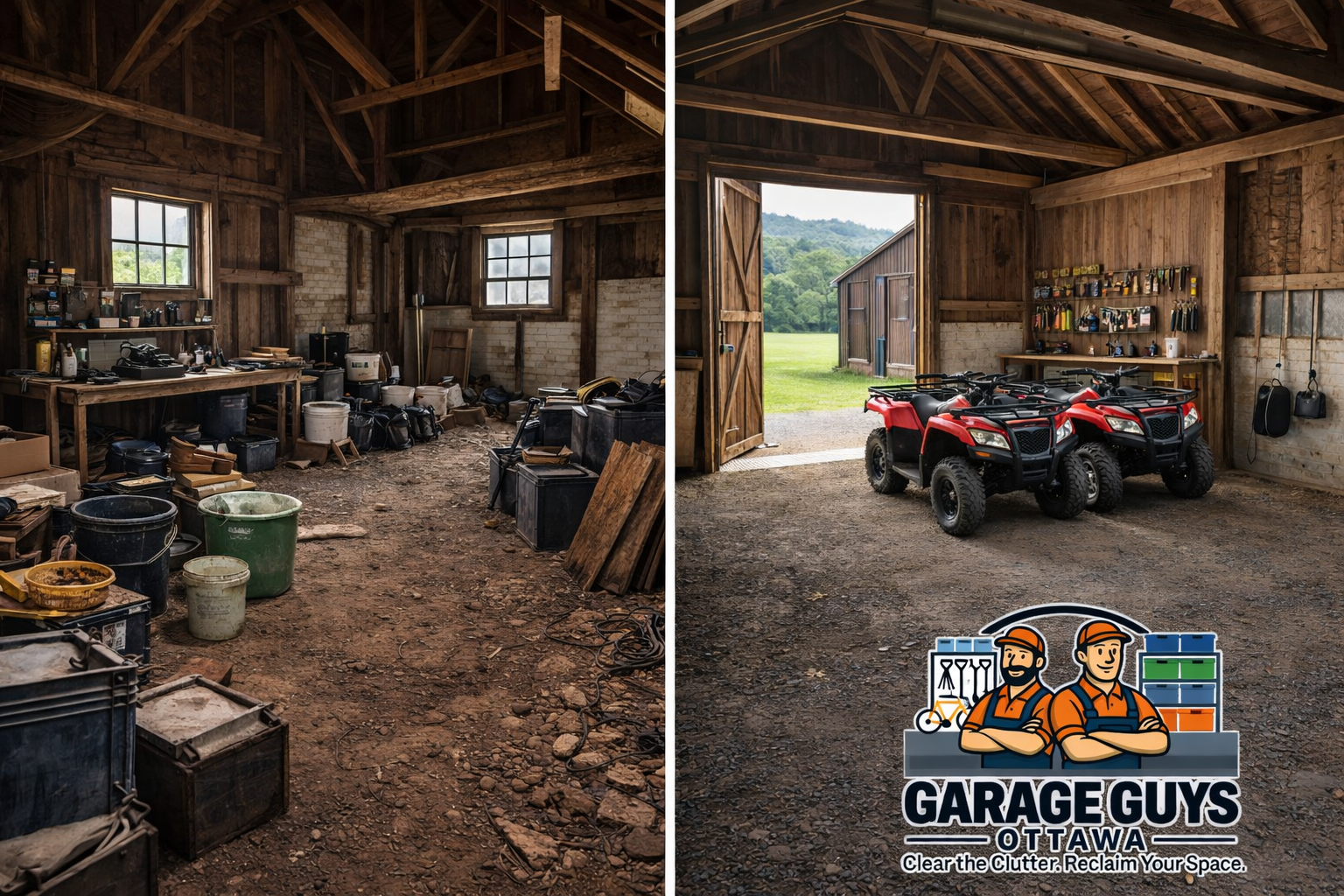 Garage organization before and after in Ottawa