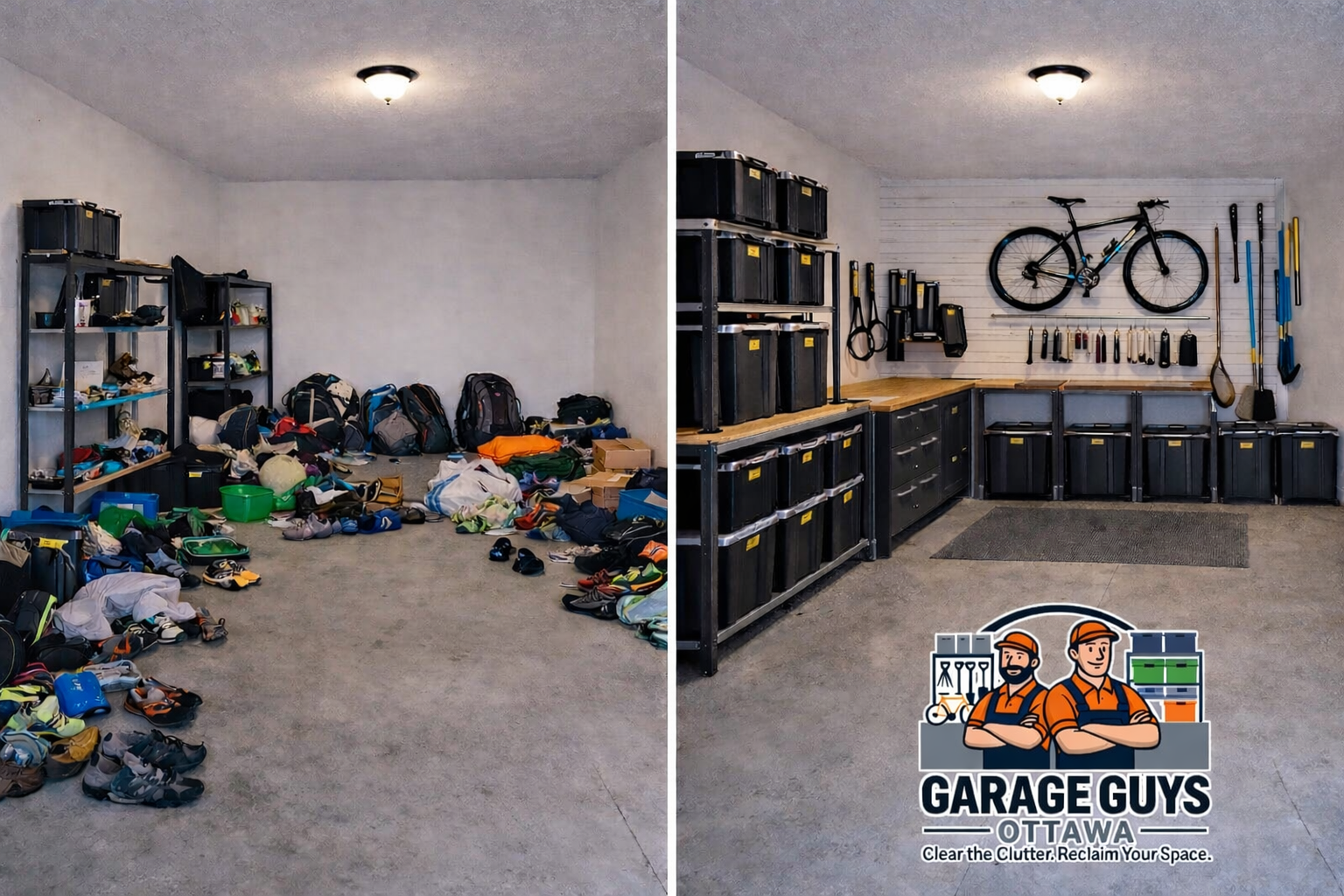Garage organization before and after in Ottawa